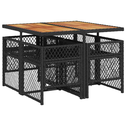 Garden Dining Set Black, Cream White