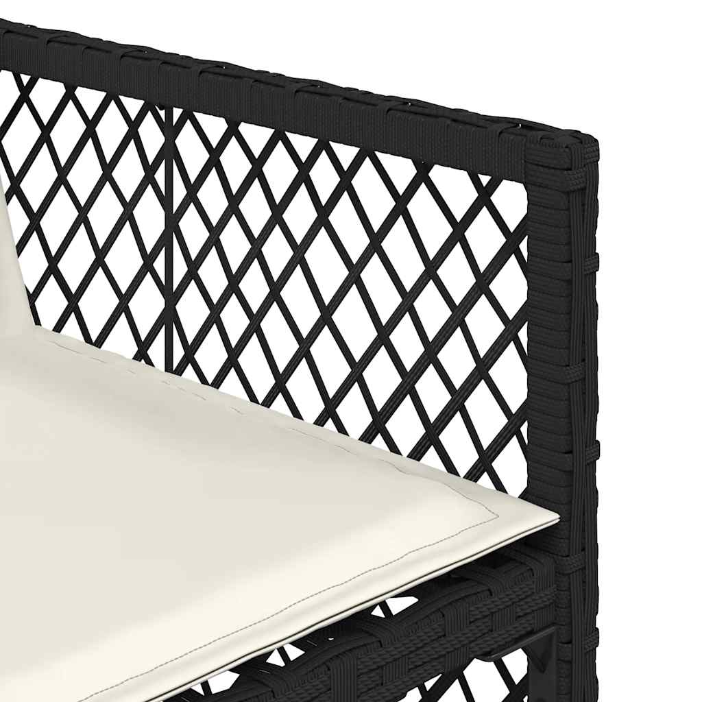 Garden Dining Set Black, Cream White