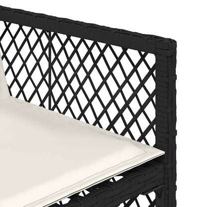 Garden Dining Set Black, Cream White Poly Rattan Medium Foldable