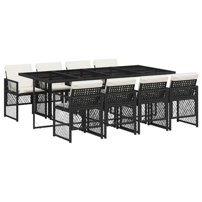 Garden Dining Set Black, Cream White