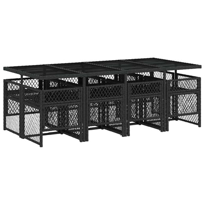 Garden Dining Set Black, Cream White