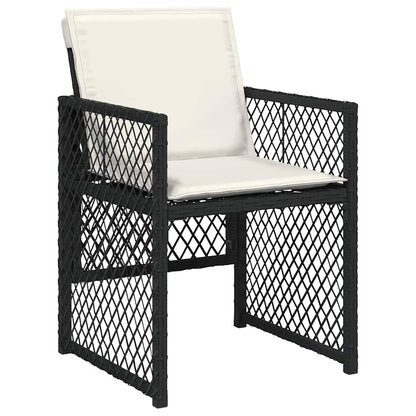 Garden Dining Set Black PE rattan Large Foldable
