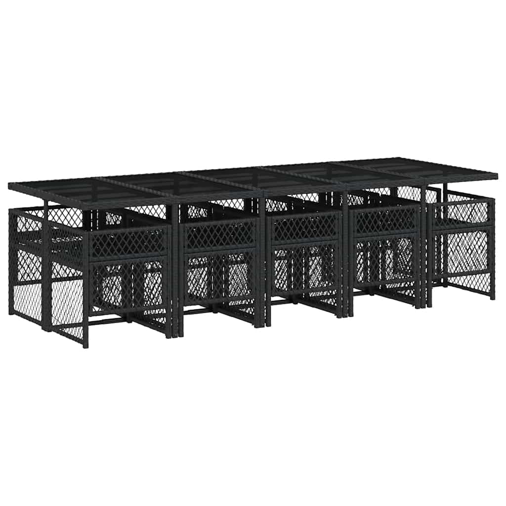 Garden Dining Set Black, Cream White
