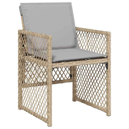 Garden Dining Set | Beige | PE Rattan | 11 Piece Set | Foldable