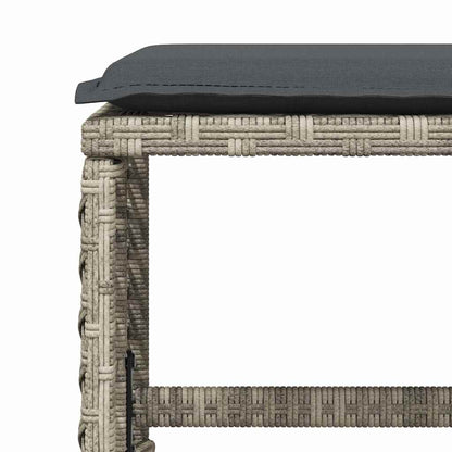 9 Piece Garden Dining Set with Cushions Light Grey Poly Rattan