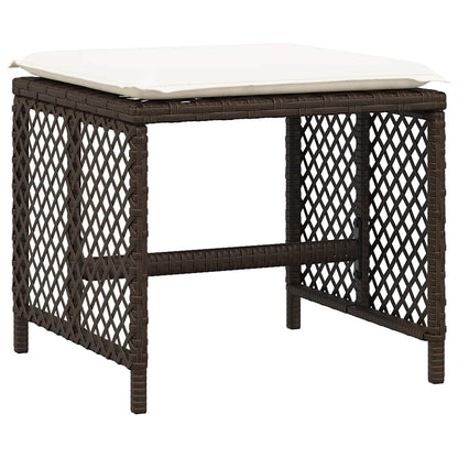 13 Piece Garden Dining Set with Cushions Brown Poly Rattan