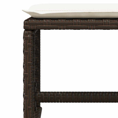 13 Piece Garden Dining Set with Cushions Brown Poly Rattan