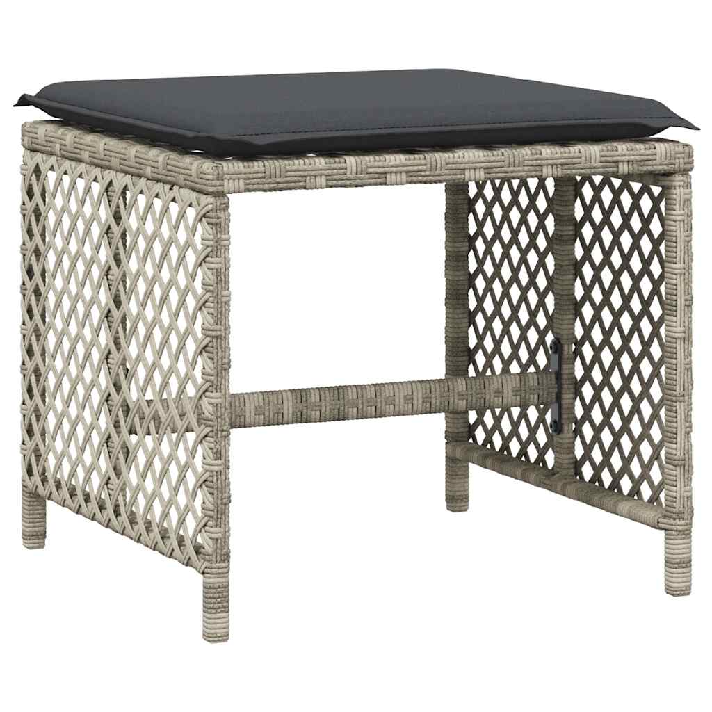 13 Piece Garden Dining Set with Cushions Light Grey Poly Rattan