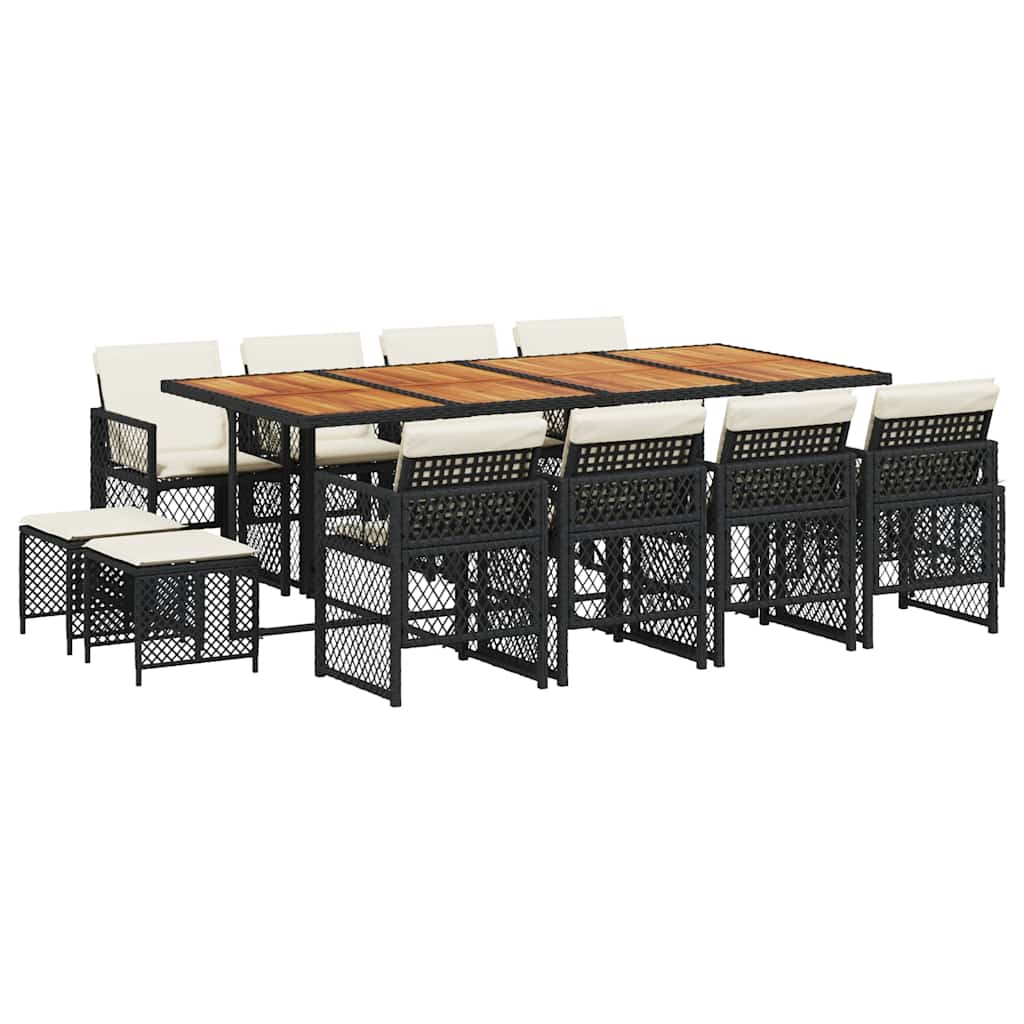 Garden Dining Set Black