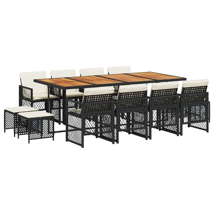 Garden Dining Set Black