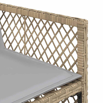 17 Piece Garden Dining Set with Cushions Mix Beige Poly Rattan