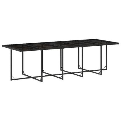 11 Piece Patio Dining Set with Cushions Black Poly Rattan