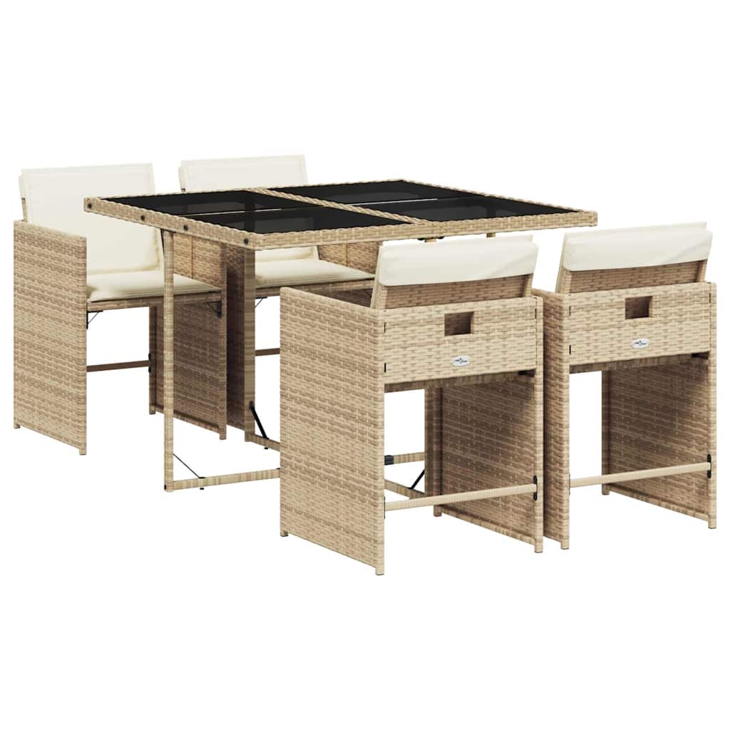 Garden Dining Set | Beige, Black, Cream White