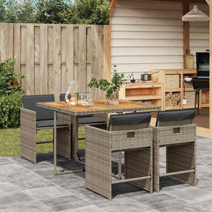 Garden Dining Set | Grey | Poly Rattan | Medium | Collapsible