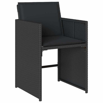 Garden Dining Set | Black | PE Rattan | 6-seater | Foldable