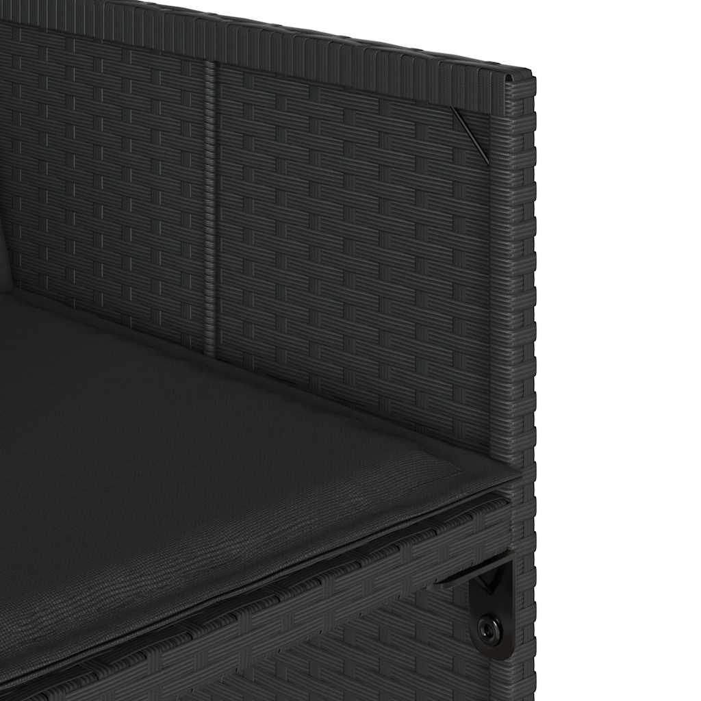 Garden Dining Set | Black | PE Rattan | 6-seater | Foldable