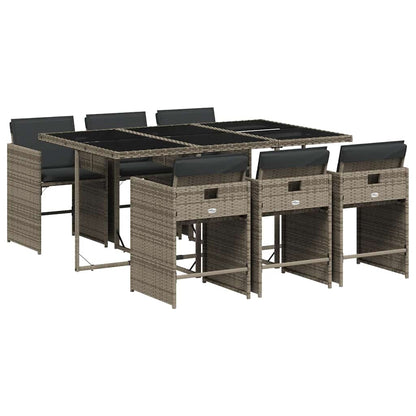 Garden Dining Set | Grey | PE Rattan | 7 Piece | Removable Covers