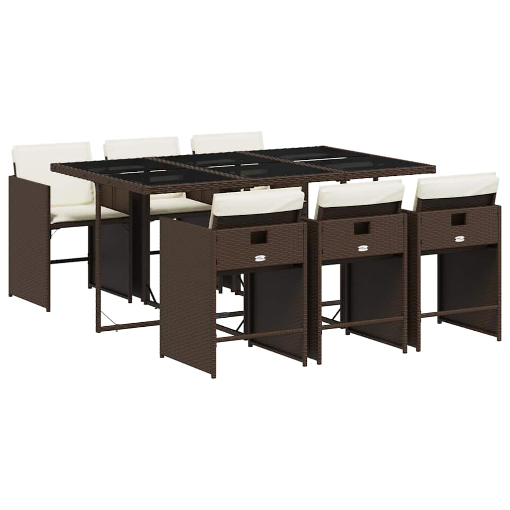 Garden Dining Set | Brown, Cream White, Black