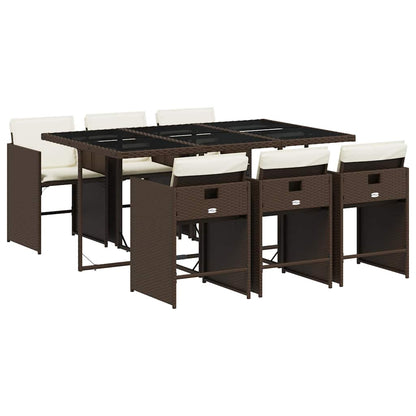 Garden Dining Set | Brown, Cream White, Black