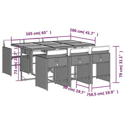 Garden Dining Set | Grey, brown