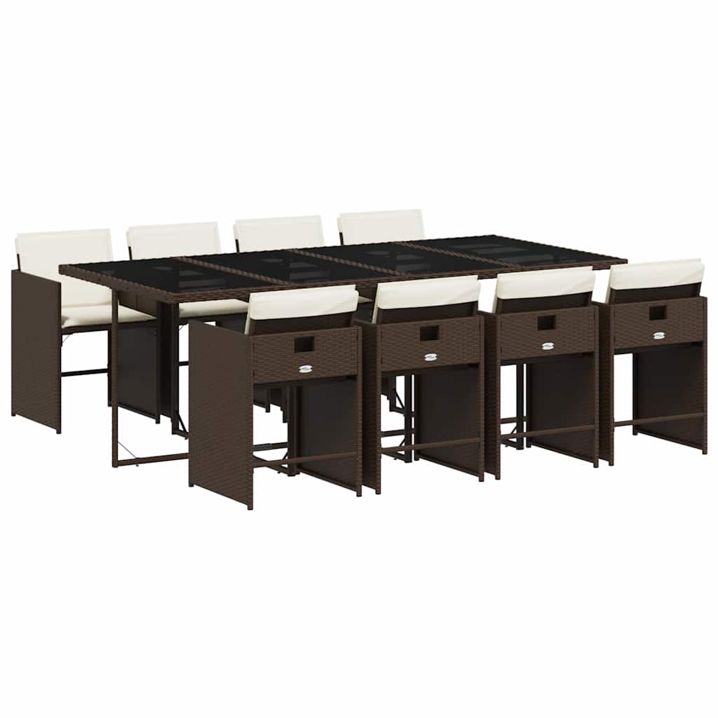 Garden Dining Set | Brown, Cream White, Black