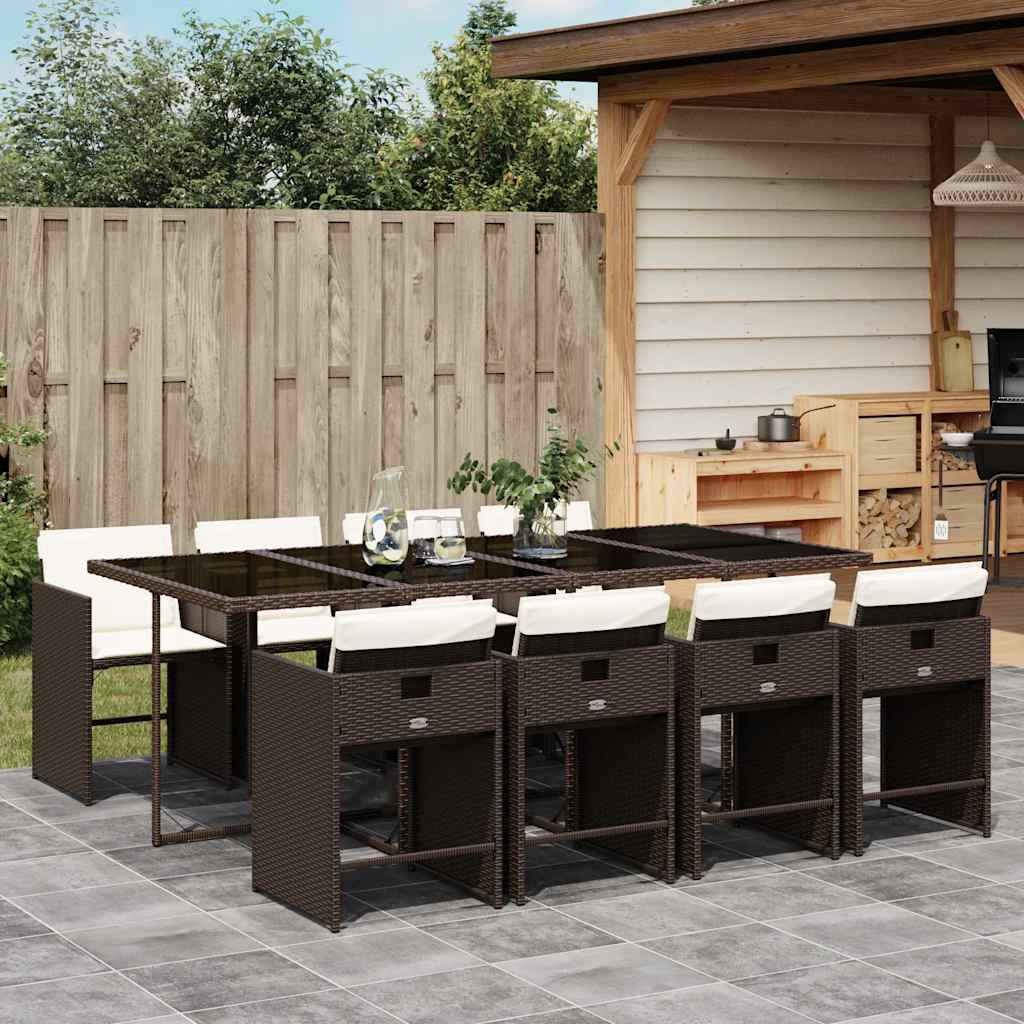 Garden Dining Set | Brown, Cream White, Black