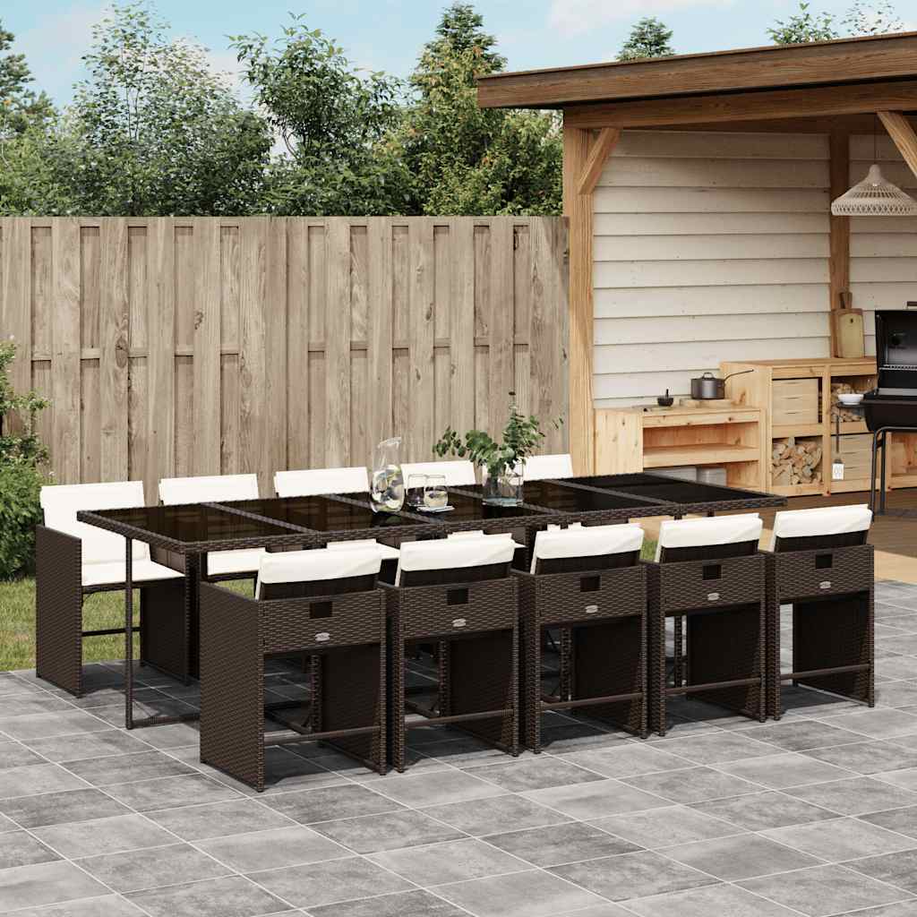 Garden Dining Set | Brown, Cream White, Black