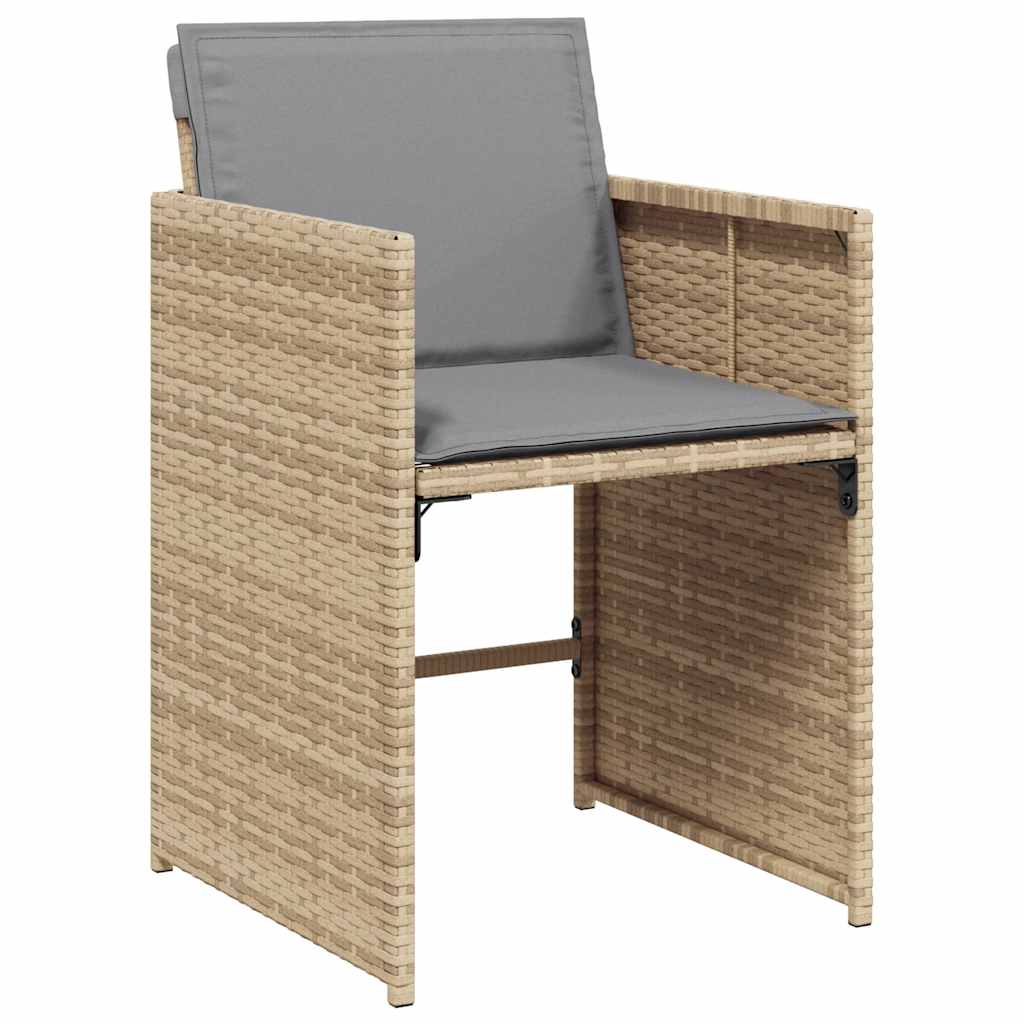 Garden Dining Set | Mix beige | PE rattan | 10-seater | Foldable