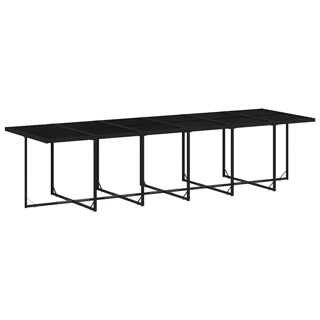13 Piece Patio Dining Set with Cushions Black Poly Rattan