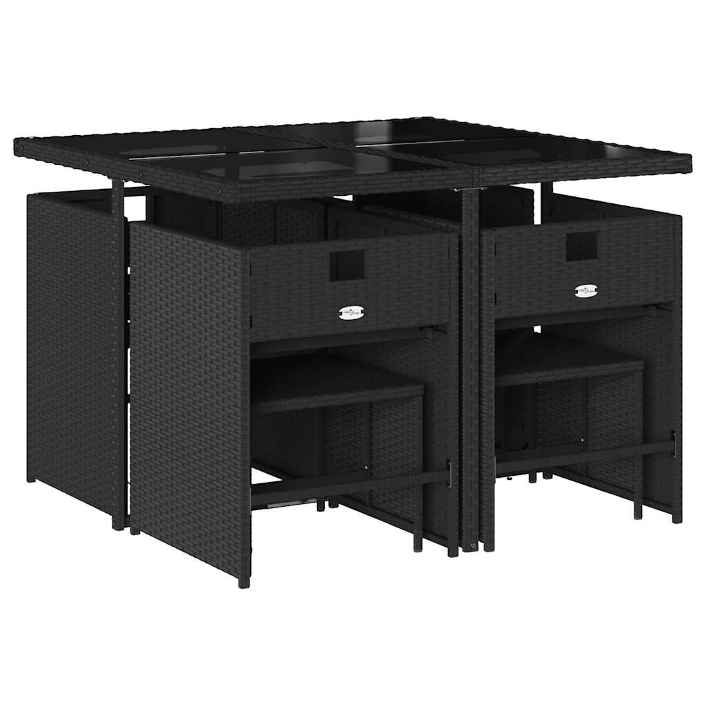 Garden Dining Set Black, Cream White