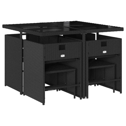 Garden Dining Set Black, Cream White