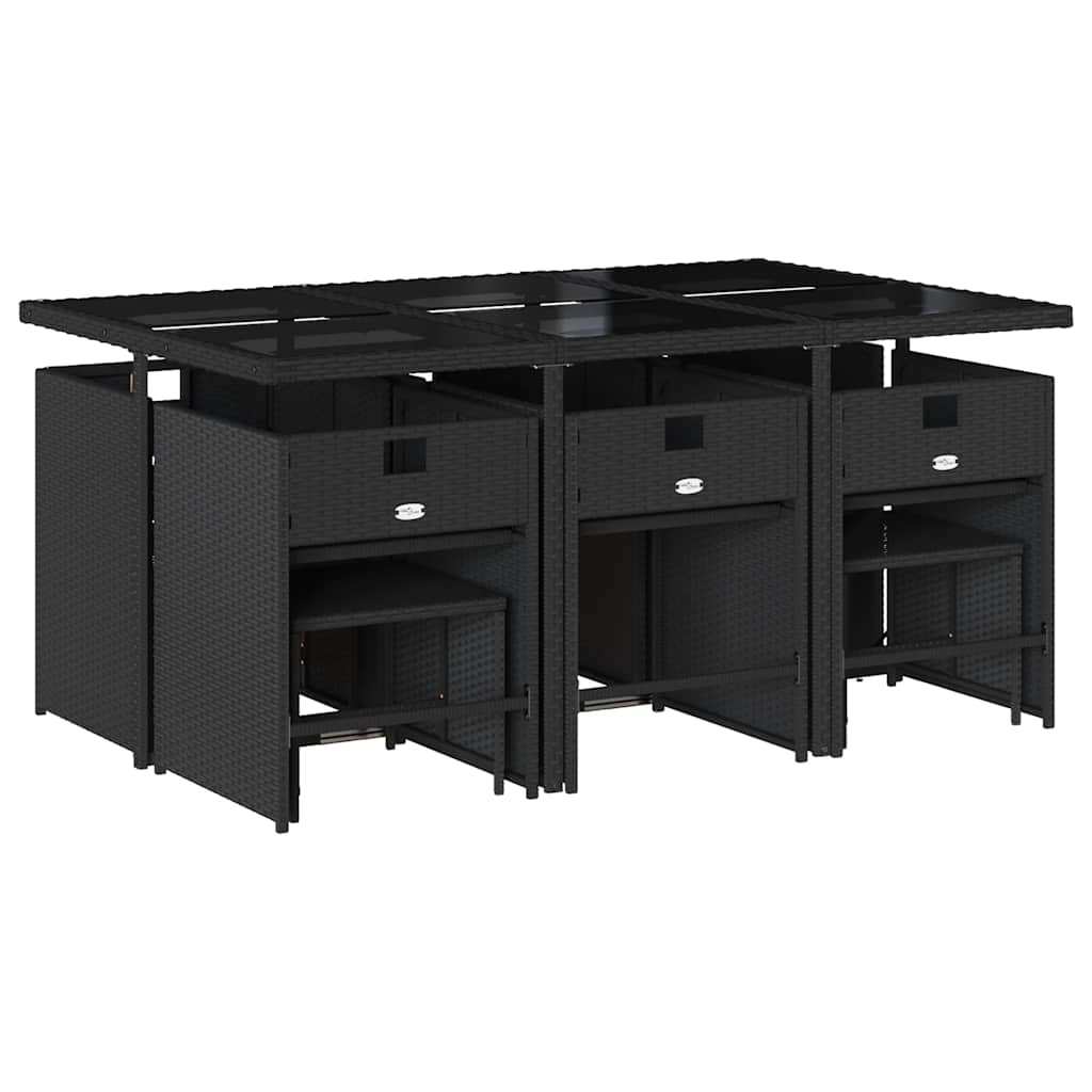 Garden Dining Set Black