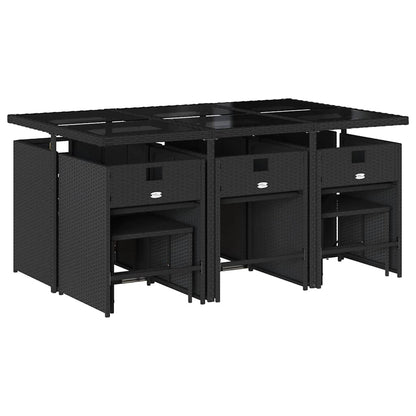 Garden Dining Set Black