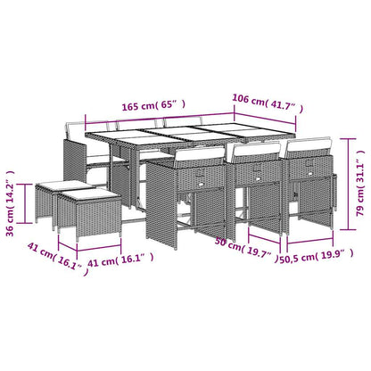 Garden Dining Set Black
