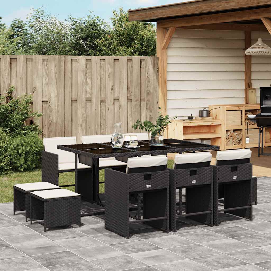 Garden Dining Set Black