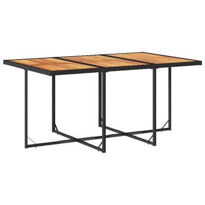 Garden Dining Set Black, Brown Poly Rattan Large Collapsible
