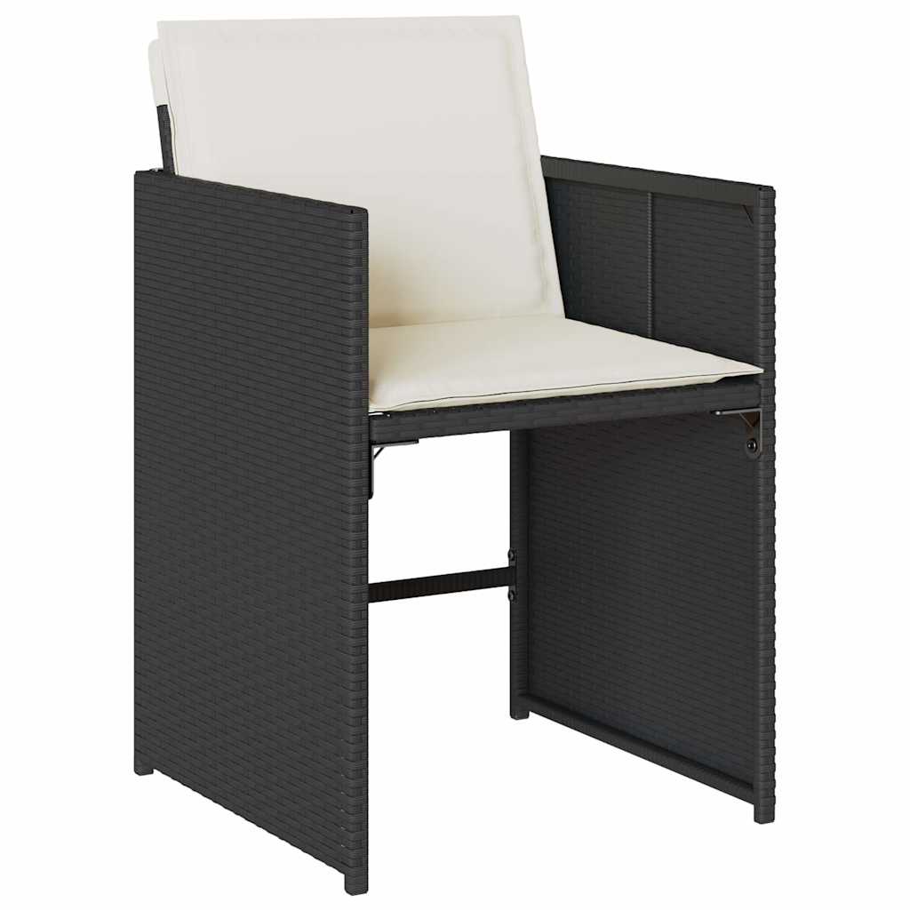 Garden Dining Set Black, Brown Poly Rattan Large Collapsible