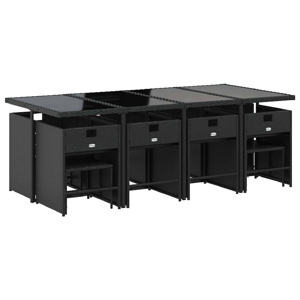 Garden Dining Set Black, Cream White