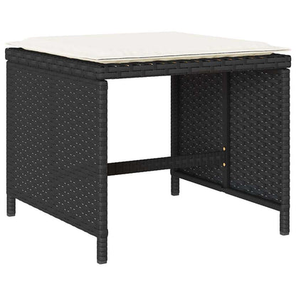 Garden Dining Set Black, Cream White