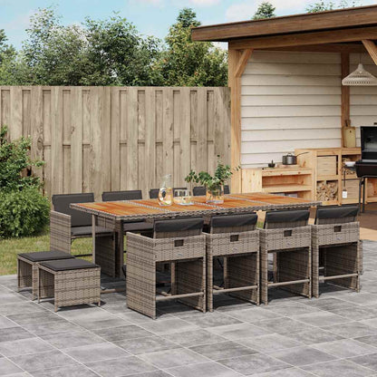 Garden Dining Set | Grey and Brown | PE Rattan | Large | Foldable