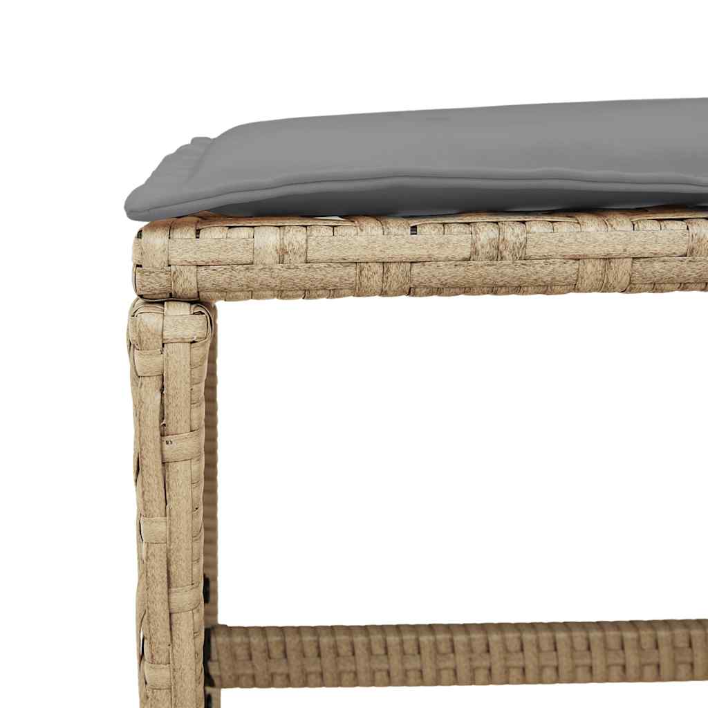 15 Piece Garden Dining Set with Cushions Mix Beige Poly Rattan