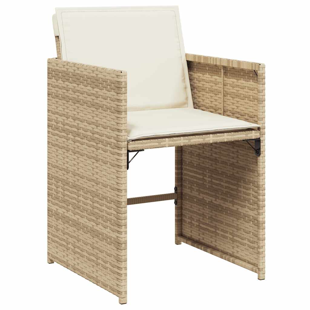 Garden Dining Set | Beige | PE Rattan | 10-Seater | Collapsible