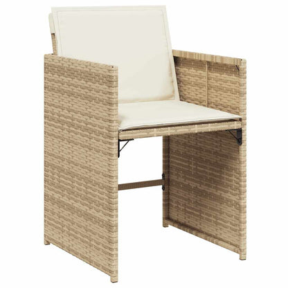 Garden Dining Set | Beige | PE Rattan | 10-Seater | Collapsible