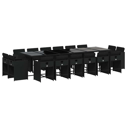 Garden Dining Set | Black | PE rattan | Large | Foldable