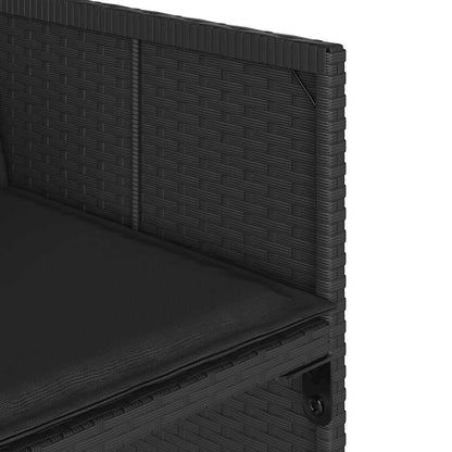 Garden Dining Set | Black | PE rattan | Large | Foldable