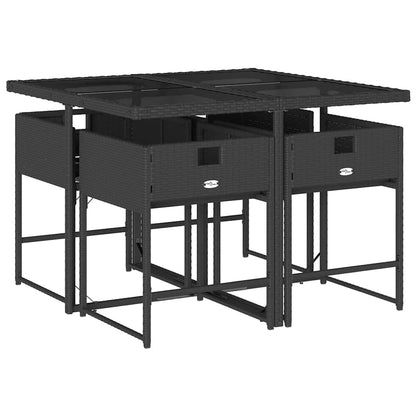 Garden Dining Set | Black | PE Rattan | 4-seater |  Durable