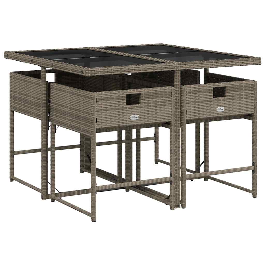 Garden Dining Set | Grey | PE rattan | Compact | Removable Covers