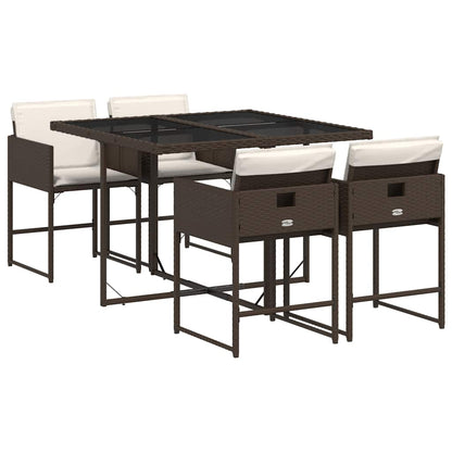 Garden Dining Set | Brown | Poly Rattan | Medium | Foldable