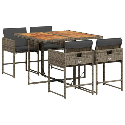 Garden Dining Set | Grey | PE Rattan | 4-seater | Removable Covers
