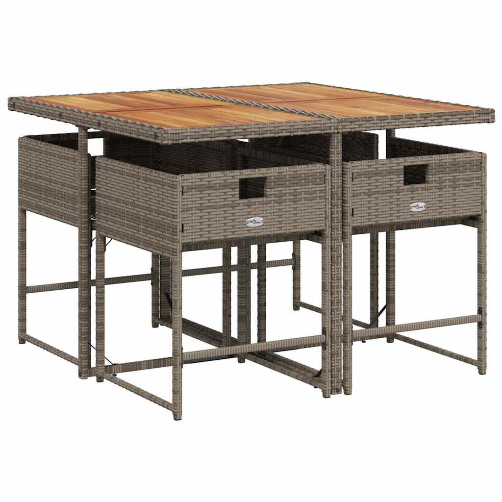 Garden Dining Set | Grey | PE Rattan | 4-seater | Removable Covers